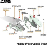 CJRB Maileah Pocket Knife with 2.39’’ AR-RPM9 Powder Steel Blade Folding Knife with G10 Handle Tactical Knife EDC Knife Pocket Knife for Men Ideal for Outdoor Survival Camping Hunting, 1918 Natural Green