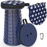ALEVMOOM Portable Telescoping Stool Collapsible Stool with Cushion & Bag, Retractable Folding Stool for Adults Foldable Seat Sturdy Capacity 440 lbs for Camping Fishing Hiking BBQ