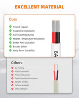 6 Gauge Marine Wire, 6/2 Duplex Marine Grade Cable, IP68 Waterproof/Oxygen-Free Tinned Copper Stranded PVC 6 AWG Wire for Boat, Automotive, RV, Solar, LED Strips (30FT/9M)