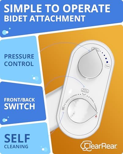 Clear Rear Bidet Attachment for Toilet - Self-Cleaning Dual Nozzle Bidet Toilet Seat with Adjustable Water Pressure - Easy Installation - Hygienic Toilet Accessories