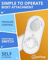 Clear Rear Bidet Attachment for Toilet - Self-Cleaning Dual Nozzle Bidet Toilet Seat with Adjustable Water Pressure - Easy Installation - Hygienic Toilet Accessories