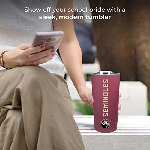 Campus Colors NCAA Stainless Steel Tumbler perfect for Gameday - 18 oz - Double Walled - Keeps Drinks Perfectly Insulated (Florida State Seminoles - Maroon)