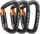 Climbing Carabiner Clips 25kN Auto Locking Carabiner, Professional Heavy Duty Large Locking Carabiner Clips for Rock/Ice Climbing Rappelling Rescue Swing etc, D Shaped, Large Size