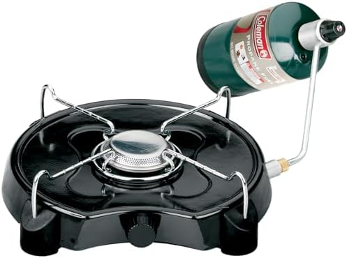 Coleman PowerPack 7,500 BTU Propane Camping Stove, Portable Adjustable Burner with Precise Temperature Control Fits 12-Inch Pan, Great for Camping, Hunting, Backpacking, Tailgating, & More