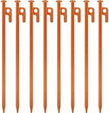 8 Pack Tent Stakes Heavy Duty 12 inch Steel Tent Pegs for Camping Unbreakable and Inflexible