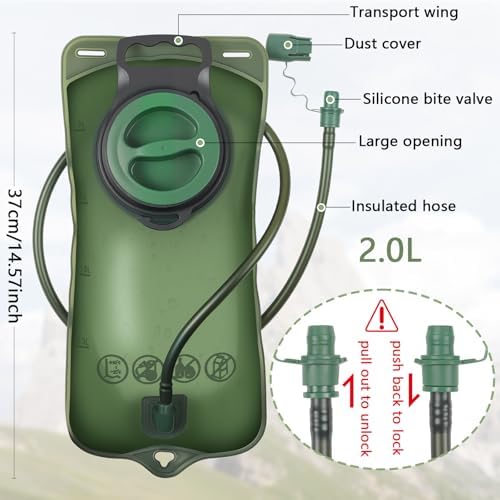 Lightweight Running Vest Hydration Backpack, Hydration Vest with 2L Water Bladders - Adjustable Chest Straps and Reflective Water Backpack Fit for Men Women Hiking Cycling Camping Festival Marathon