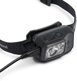 BLACK DIAMOND Storm 500-R Rechargeable LED Headlamp, Waterproof and Dimmable for Camping, Hiking, Running, Hunting, Work with Red Light Headlamp Mode, Graphite