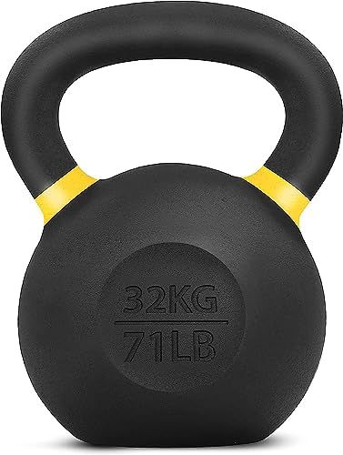 Yes4All Powder Coated Cast Iron Kettlebell Strength Training Kettlebells Weight Set for Full Body Workout, Home Gym