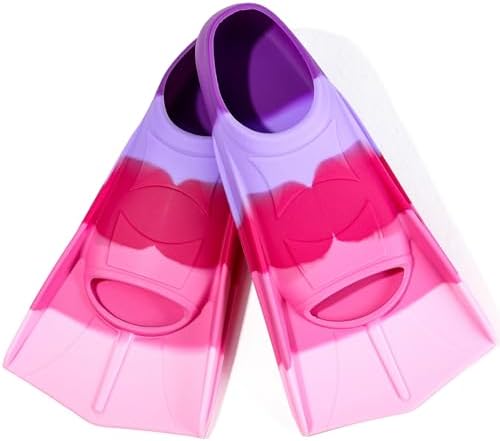 Kids Swim Fins,Short Kids Fins Youth Swimming Flippers for Lap Swimming Training for Children Girls Boys Beginners