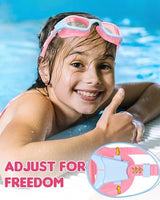 Kids Swim Goggles,Swimming Goggles for Kids 6-14, Anti-Fog UV Protection Pool Glasses for Boys Girls