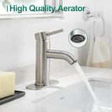 Bathroom Faucet Brushed Nickel One-Handle, Modern one Hole Bathroom Sink Faucet Lavatory Faucet with Deck