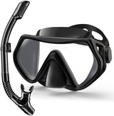 Snorkeling Gear for Adults, Dry-Top Snorkel Set Scuba Diving mask, 180°Panoramic Wide View Professional Snorkeling Gear Breathing Freely Snorkel Mask