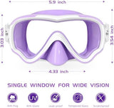 Seago Kids Swim Goggles Snorkel Diving Mask for Youth(5-15), Anti-Fog 180° Clear View