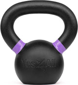 Yes4All Powder Coated Cast Iron Kettlebell Strength Training Kettlebells Weight Set for Full Body Workout, Home Gym