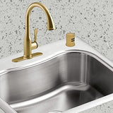 Dishwasher Air Gap Kits with Gold Dishwasher Air Gap Cover and Matching Escutcheon, Replacement air gap dishwasher,Solid Brass Air Gap Cap,Brushed Gold Finish