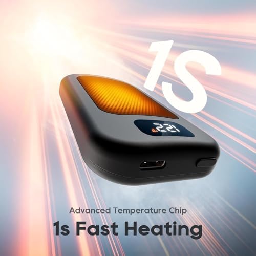 Hand Warmers Rechargeable, 6400mAh Electric Hand Warmers, AI Smart Chips 20Hrs Long Safe Heat, Portable Pocket Heater, Outdoor Camping Hunting Golf Accessories