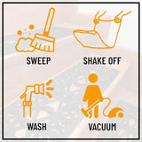 Ottomanson Indoor/Outdoor Hose-Wash Iron Wrought Design Non-Slip Rubber 10" x 30" Modern Stair Treads for Stairs, Garage, Patio, 5 Pack, Black Wrought