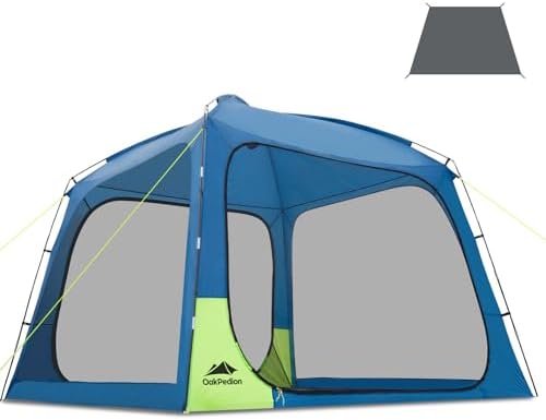 10 X 10ft Screen House Room for Camping, Screened Mesh Net Wall Canopy Tent, UPF 50+ Screen Tent with Floor for Patios Outdoor Camping Activities