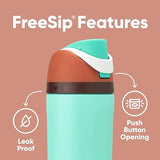 Kids FreeSip Insulated Stainless Steel Water Bottle with Straw for Sports, Travel, and School BPA-Free Sports Water Bottle, 16 oz, Mint Chocolate