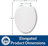 Bemis 1400TTA Economy Durable Wood Toilet Seat, Made in USA, Elongated, White