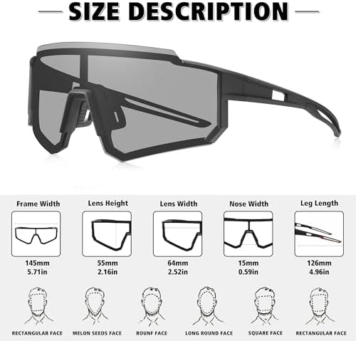 STORYCOAST Polarized Sports Sunglasses for Men Women,Driving Fishing Cycling Mountain Bike Sunglasses UV400 Protection