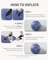 Trideer Yoga Ball - Exercise Ball for Workout pilates Stability - Anti-Burst and Slip Resistant for physical therapy, Birthing, Stretching & Core Workout, Office Ball Chair, Flexible Seating, Home Gym