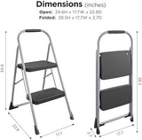 COSCO 2-Step Big Step, Steel Step Stool, Gray