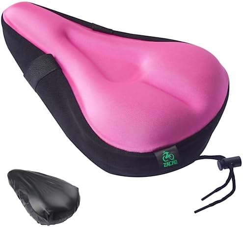 Zacro Bike Seat Cushion - Gel Padded Bike Seat Cover for Men Women Comfort, Extra Soft Exercise Bicycle Seat Compatible with Peloton, Outdoor & Indoor Bike Saddles