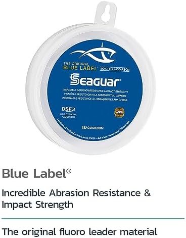 Seaguar Blue Label Fishing Leader Line for Saltwater, 100% Fluorocarbon, Clear, Multiple Sizes