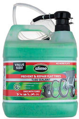 Slime 10204 Bike Tube Puncture Repair Sealant with Pump, Prevent and Repair, suitable for all Bicycles, 1 Gallon bottle