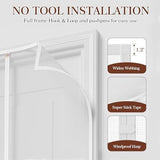 Yotache White Mesh Door Screen with Magnets Fit Doors 36 x 83, Screen Size 38" x 84" with Full Frame Hook&Loop Strip and Special Windproof Hasp Design