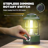EverBrite LED Camping Lantern, USB C Rechargeable Lantern with Stepless Dimming, Vintage Portable Camping Lights & Lanterns, Lanterns for Power Outages, Hurricane, Emergency, Fishing, Home and More