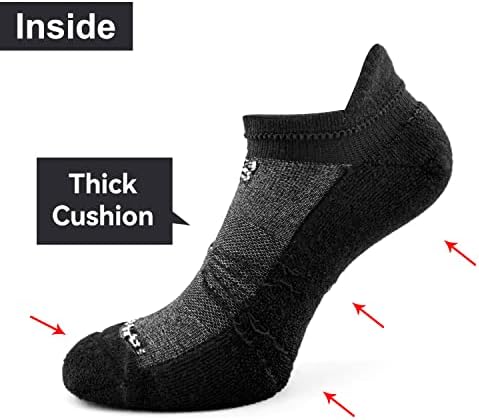 Socks Daze 3/6 Pack Men's Women's Merino Wool Ankle Running Sport Soft Thick Cushion Athletic Socks for Walking Light Hiking