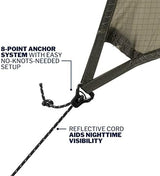 ENO, DryFly Rain Tarp - Heavy-Duty Waterproof Tarp - for Camping, Hiking, Backpacking, Travel, a Festival, or The Beach