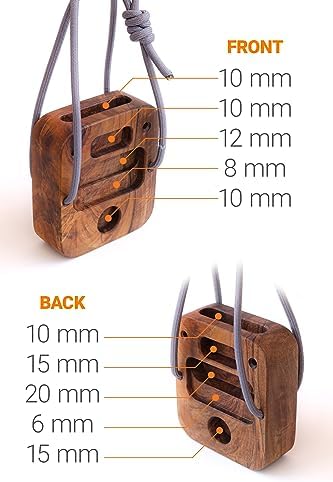 Portable Hangboard for Rock Climbing Holds,Fingerboard Trainer for Hand Grip Strengthener,Pinch Block Grip,Home Gym Fitness Workout Equipment -Hard Wood