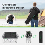 VIVOSUN Double Camping Chair, Fully Padded Folding Loveseat, Oversized Duo Chair with Cup & Wine Glass Holders, Pocket, Armrests & Carry Bag