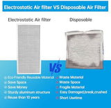 UBeesize 12x24x1 Reusable Electrostatic Air Filter HVAC AC Furnace Filter,MERV 8,Washable, Lasts a Lifetime,Permanent Air Filter,Breathe Fresher,Home And Office(Actual Size:11.38x23.38x0.82 Inch)