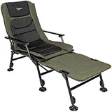 VINGLI Heavy Duty Fishing Chair with Footrest Support 440 LBS, Oversized Camping Chairs with 160° Adjustable High Back, Beach Chair for Outdoors/Yard/Forest