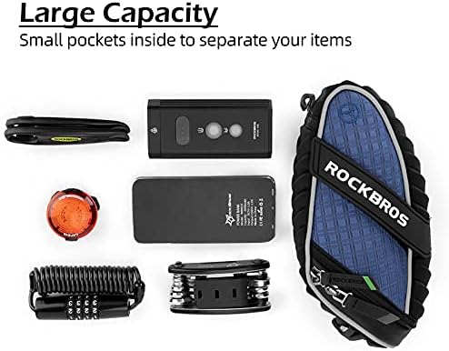 ROCKBROS Bike Saddle Bag Bicycle Seat Bag 3D Shell Saddle Bag Under Seat Cycling Seat Pack for Mountain Road Bike Bicycle Blue