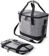 CleverMade Collapsible Cooler Bag 30 Can Beach & Travel Car Cooler, Folding Soft Cooler, Shoulder Strap, Bottle Opener, Great Car Coolers for Travel, Cleans Easy Leak Proof - Gray/Black Gray/Midnight
