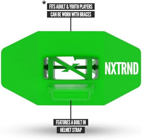 Nxtrnd Two Football Mouth Guard, Football Mouthpiece with Strap, Fits Adult & Youth (Green)