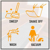 Indoor/Outdoor Hose-Wash Striped Design Non-Slip Rubber 10" x 30" Modern Stair Treads for Stairs, Garage, Patio, 5 Pack, Gray