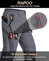 Mens Cargo Pants Ripstop Water Resistant Breathable Tactical Hiking Pants with 7 Pockets