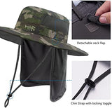 BASSDASH UPF 50+ Sun Fishing Hat Water Resistant with Detachable Neck Flap