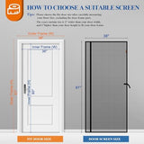 MAGZO Magnetic Screen Door Mesh 36'' x 80'', Reversible Left Right Offset Opening, Upgraded Polyester Material, Cat Friendly, Netting for Sliding Glass/Patio Doors, Annoying Creatures-Resistant, Black