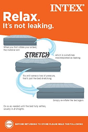 Intex Comfort Dura-Beam Airbed Internal Electric Pump Bed Height Elevated (2020 Model)