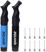SPORTBIT Ball Pump for Sports Balls - Push & Pull Inflating System - Hand Pump for All Exercise Balls - Volleyball Pump, Basketball Inflator, Football & Soccer Ball Air Pump - Goes with 5 Needles Set