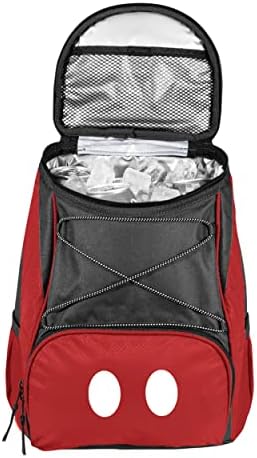 PICNIC TIME Disney Mickey Mouse PTX Backpack Cooler, Soft Cooler Backpack, Insulated Lunch Bag, (Red with Gray Accents)