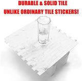 STICKGOO 10-Sheet White Marble Look Peel & Stick Backsplash, 12”X12” Stick on Wall Tiles for Kitchen Backspalsh (Thicker Design)