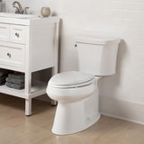 Mayfair Cassel Slow Close Toilet Seat, Easy Clean, Non Slip Premium Wood Seat, Easy Install, Made in USA, Elongated, White